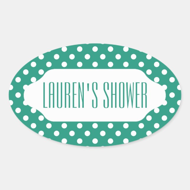 Teal and white polka dot sticker (Front)