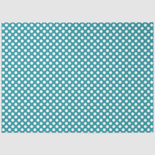 Teal and White Polka Dot Tissue Paper