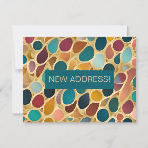 Teal and Wine Colordrops Change of Address Postcard