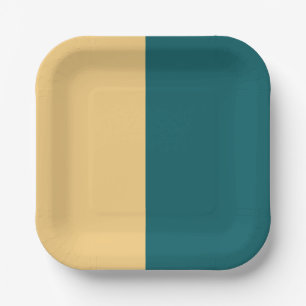 Teal And Yellow Paper Plates