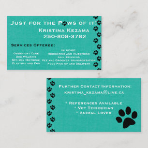 Teal Animal Care Business Card