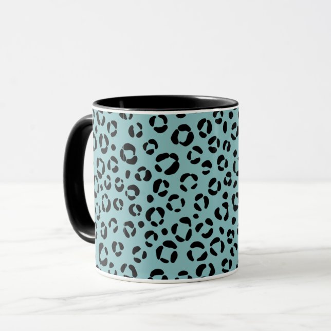 Teal Animal Print Mug (Front Left)