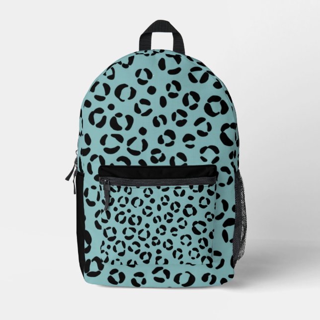 Teal Animal Printed Backpack (Front)