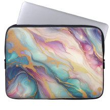 Teal Aqua Blue Purple Pink Gold Marble Art Pattern