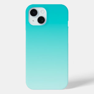 Teal aqua gradient iPhone 15 case