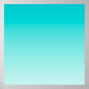 Teal aqua gradient poster