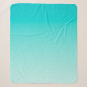 Teal aqua gradient sherpa blanket