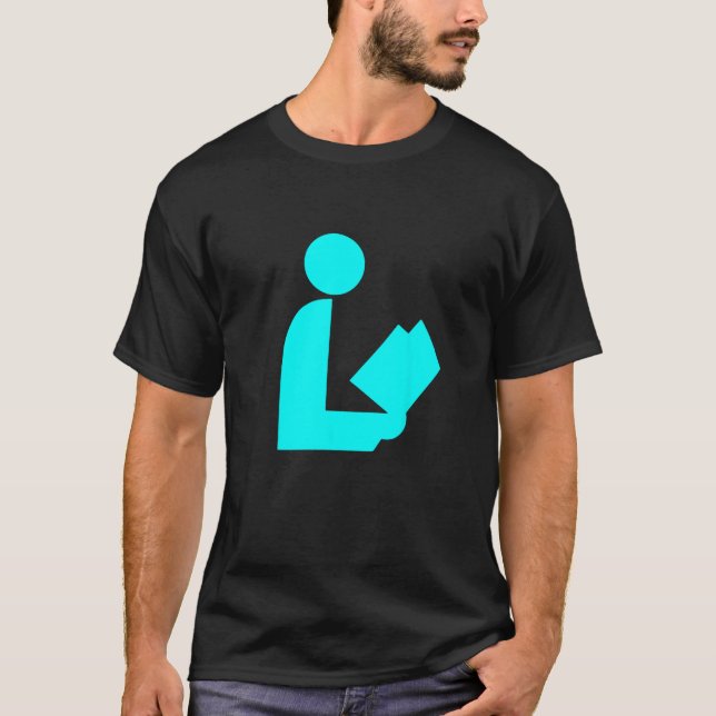Teal Aqua Library Road Sign Librarian Summer Readi T-Shirt (Front)
