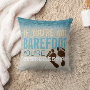 Teal Aqua Turquoise Blue Ocean Surf Waves Cushion