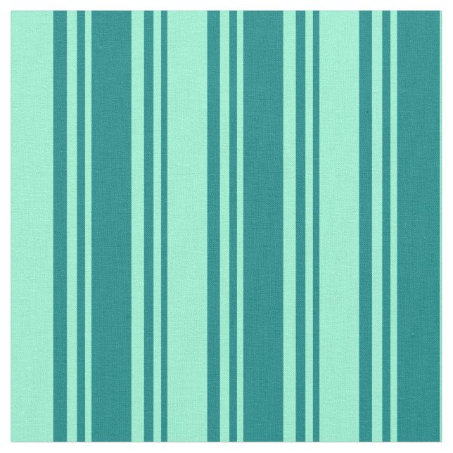 Teal & Aquamarine Stripes Fabric (Close Up)
