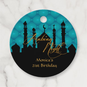 Teal Arabian Night Favour Tags