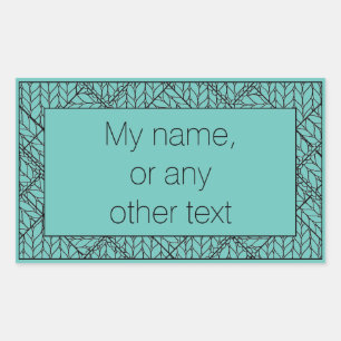 TEAL ARGYLE KNIT Rectangle Sticker + Text