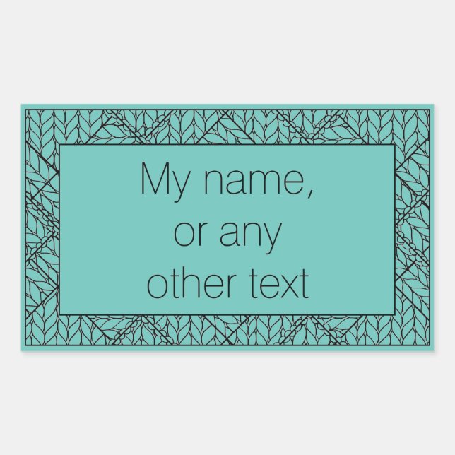 TEAL ARGYLE KNIT Rectangle Sticker + Text  (Front)