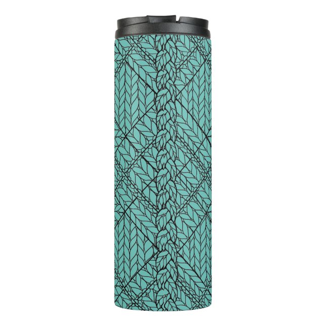 TEAL ARGYLE KNIT Thermal Tumbler (Back)