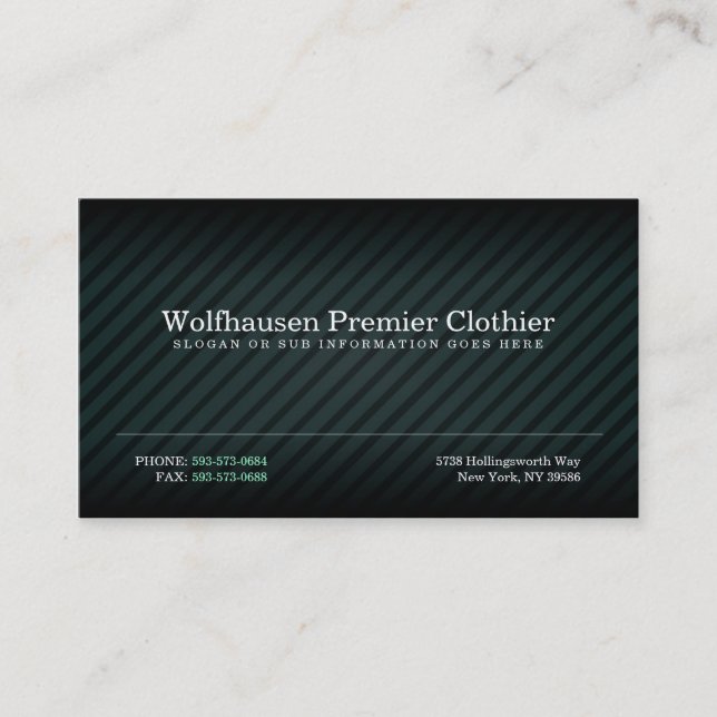Teal Armani Suit Business Cards (Front)