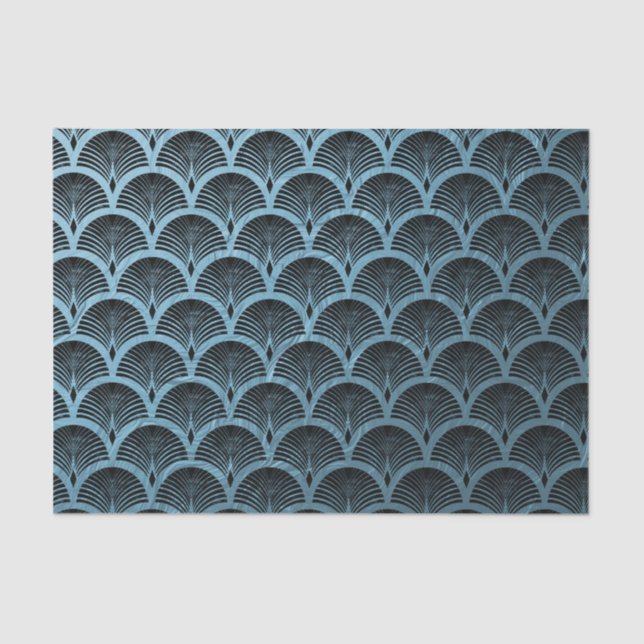 teal art deco fan pattern,teal,art deco,metallic,f tissue paper (Front)