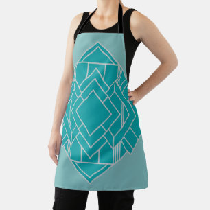 Teal Art Deco Quilt Inspired Apron