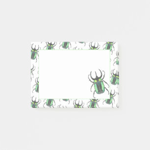 Teal Atlas Watercolor Beetle Love Bug Post-it Notes