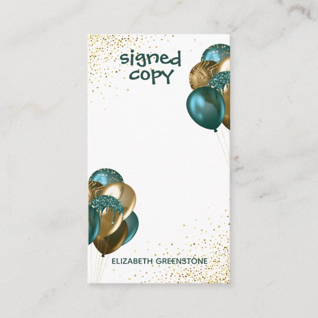 Teal Author Promotional Signed Copy Enclosure Card (Front)