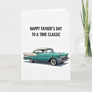 Teal Auto Fathers Day Card