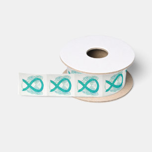 Teal Awareness Ribbon Angel Ribbons Satin Ribbon