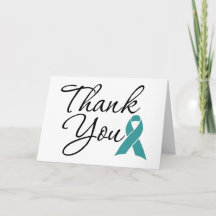 Teal Awareness Ribbon Thank You