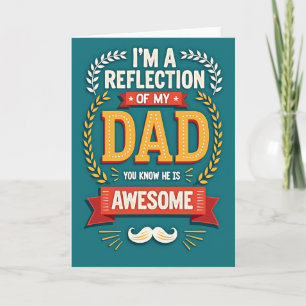 Teal Awesome Dads Day Card