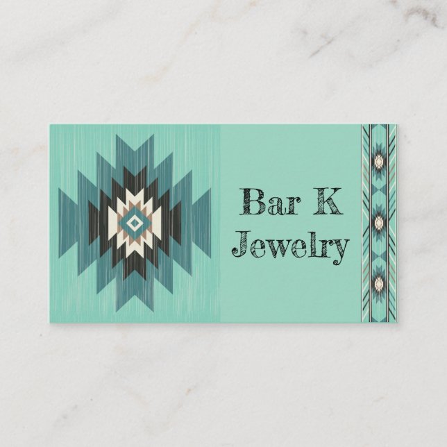 Teal Aztec Standard, 3.5" x 2.0" Business Card (Front)