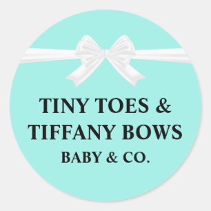 Teal Baby & Co. Baby Shower  Classic Round Sticker