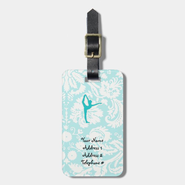 Teal Ballet Luggage Tag (Front Vertical)