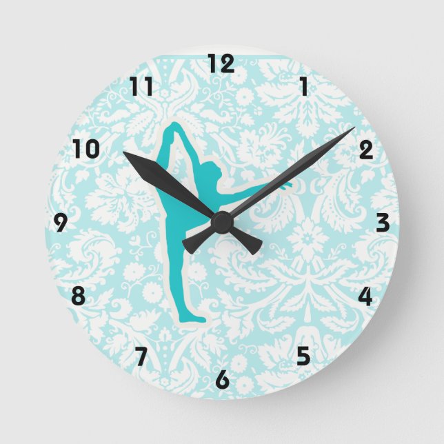 Teal Ballet Round Clock (Front)