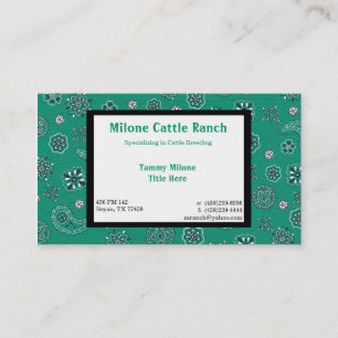 Teal Bandanna Business Card