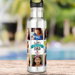 Teal Banner Photo DYI Collage World’s Greatest Dad 710 Ml Water Bottle<br><div class="desc">“World’s Greatest Dad.” Let Dad know what you really think of him. Time for him to quench his thirst after a workout with this cool water bottle sporting a personalised photo collage and bold, modern typography with a graphic teal blue banner on a stainless steel background. Customise with 8 photos...</div>
