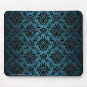 Teal Baroque Gothic Victorian Patten Mousepad