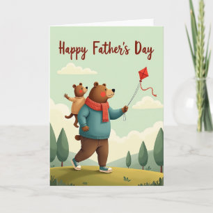 Teal Bear Fathers Day Card