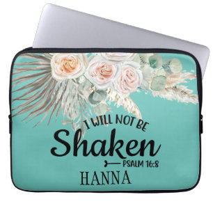 Teal Bible Verse Pampas Grass Electronics Bag