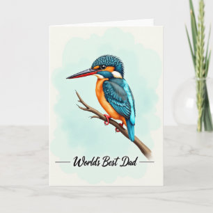Teal Bird Best Dad Art Card