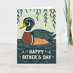 Teal Bird Fathers Day Card