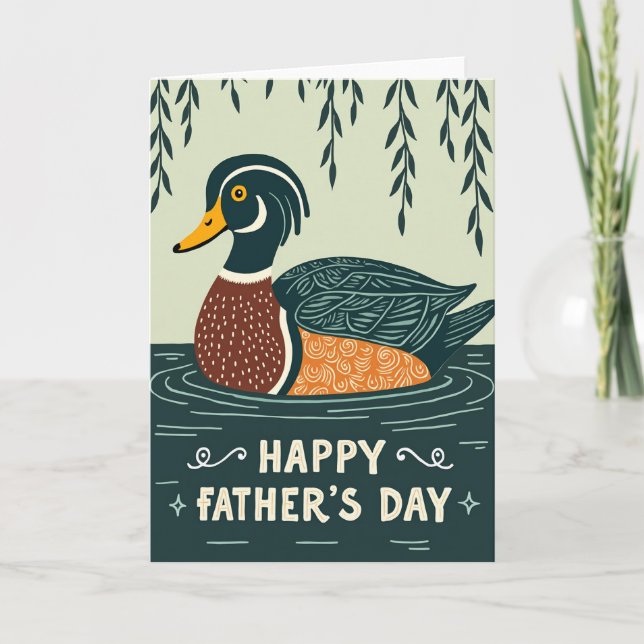 Teal Bird Fathers Day Card (Front)