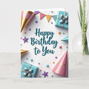 Teal Birthday Gifts Card