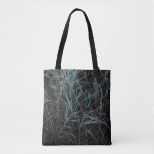 Teal, Black and Grey Abstract Tote Bag