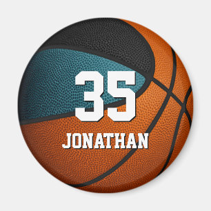 teal black basketball sports team colours magnet
