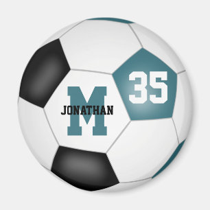 teal black boys girls soccer team colours magnet