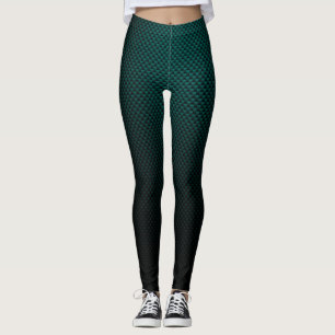 Teal black  carbon fiber patterned leggings