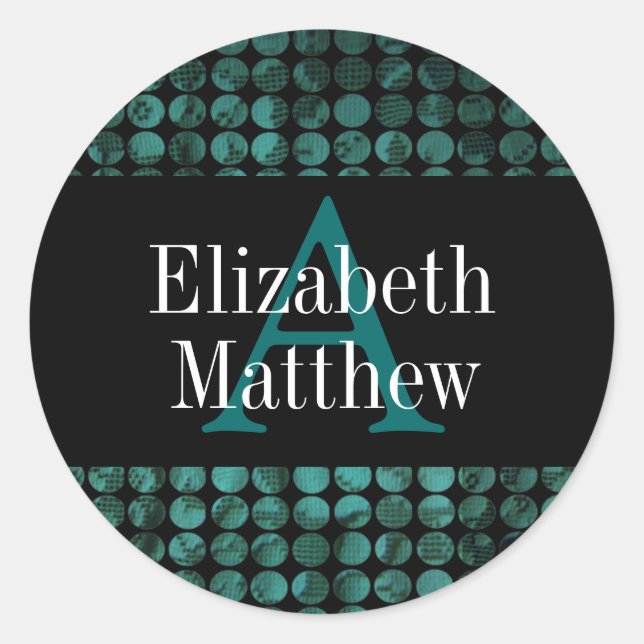 Teal Black Customise Last and First Name Sticker (Front)