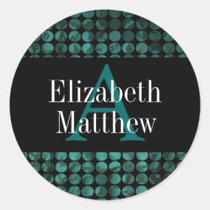 Teal Black Customise Last and First Name Sticker