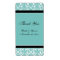 Teal Black Damask Wedding Labels