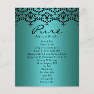 Teal & Black Elegant Damask Flyer