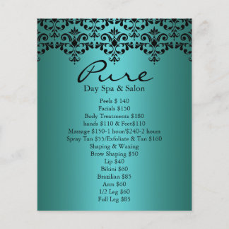 Teal & Black Elegant Damask Flyer