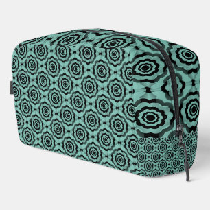Teal Black Flower Seamless Pattern Toiletry Bag